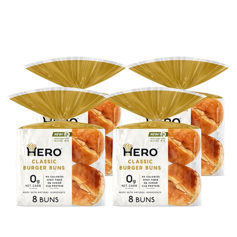 Amazon.com : Hero Classic Hamburger Buns - Burger Buns | Net Low Carb ...