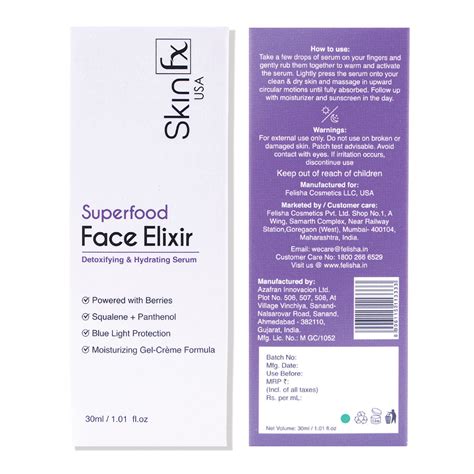 Skin Fx Face Elixir Detoxifying & Hydrating Serum, 30 ml Price, Uses ...