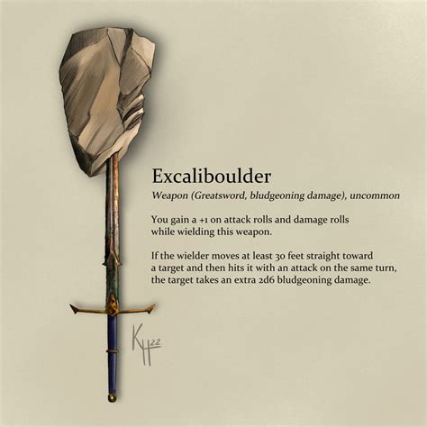 | Excaliboulder | Dnd Magic Items | | Dnd 5e homebrew, Dnd dragons ...