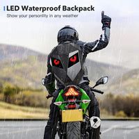REDHORNS For Motorcycle Riding LED Eye Backpack DIY Programmable Color ...