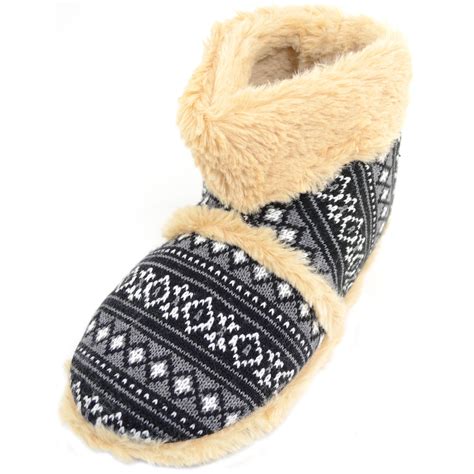 Men's Knitted Style Slipper Boots - Absolute Footwear