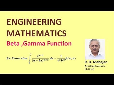 Beta ; Gamma Function Example 22 I Engineering Mathematics Video ...