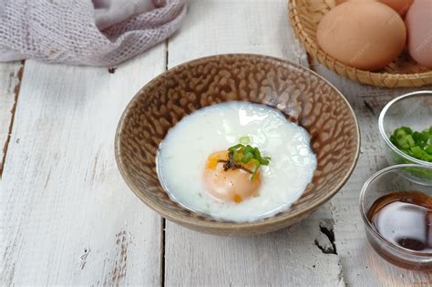 Premium Photo | Japanese onsen egg or soft boiled egg on the table