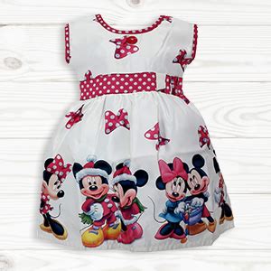 Buy little PANDA Baby Girls Fit & Flare Knee Length Mickey Printed ...