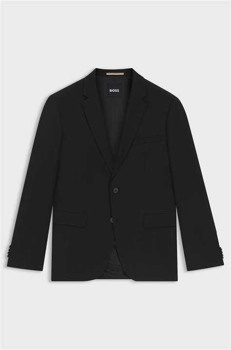BOSS - Single-breasted jacket in a wool blend - Black