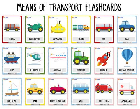 Transportation Flash Cards 的图像结果