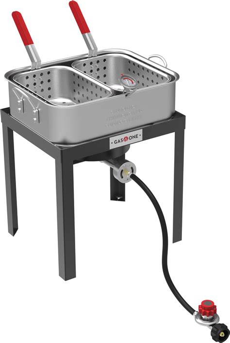 Amazon.com: Two Tank Outdoor Deep Fryer with Thermometer Fish Fryer ...