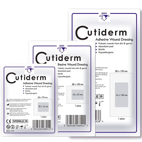 Pack of 30 Cutiderm Assorted Adhesive Sterile Wound Dressings Suitable ...