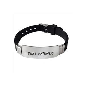 Buy M Men Style Friends Ship Day Gift Best Friends Black Silicone ...