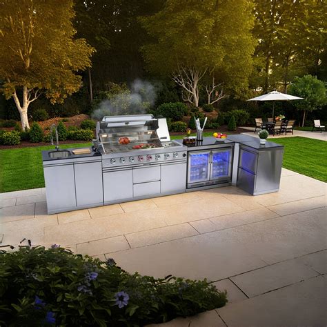 INLE 6-Burner 96000 BTU Deluxe Stainless Steel Gas Outdoor Kitchen Bar Barbecue Island Grill ...