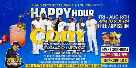 Friday Happy Hour - Cody Band Performing Live @ Piano Keys Lounge 3rd ...