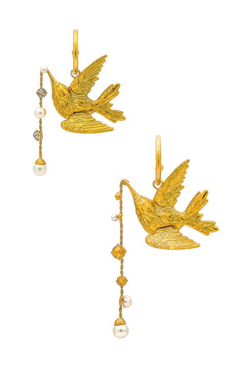 Jennifer Behr Magpie Earring in Gold Pearl | REVOLVE