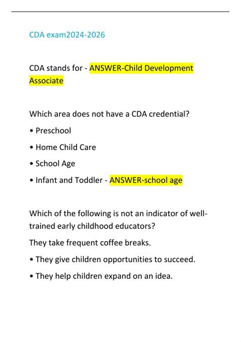 Image result for CDA Sample Exam Questions