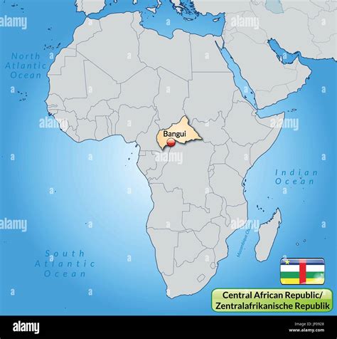 map of central african republic with capitals in pastel orange Stock ...