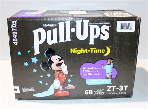HUGGIES PULL-UPS NIGHT TIME - SIZE 2T - 3T - 62 COUNT