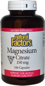 Natural Factors Magnesium Citrate, 150 mg, 180 Capsules Price in India ...