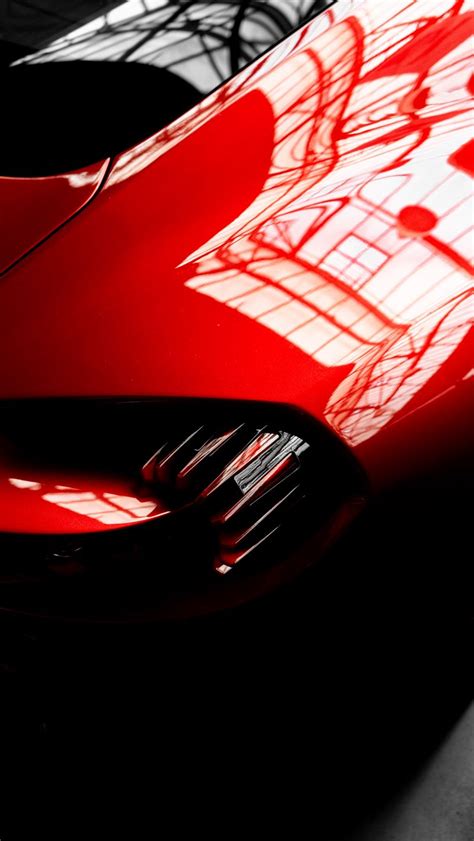Download wallpaper 800x1420 car, red, reflection, shape iphone se/5s/5c ...
