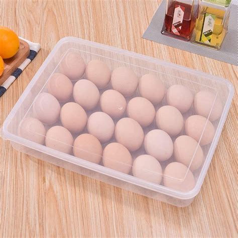Houssories Enterprise 24 Grid Egg Storage Box Egg Refrigerator Storage ...