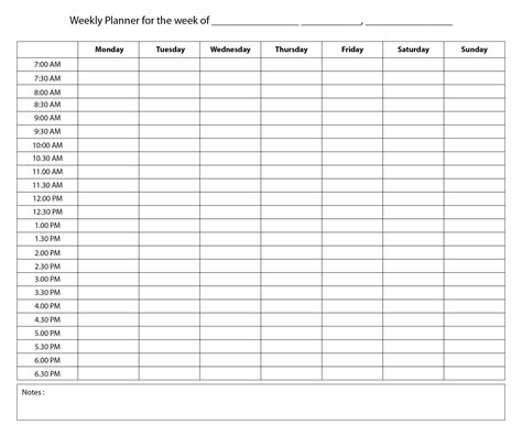 Weekly Calendar By Hour Printable - Printable Calendars AT A GLANCE