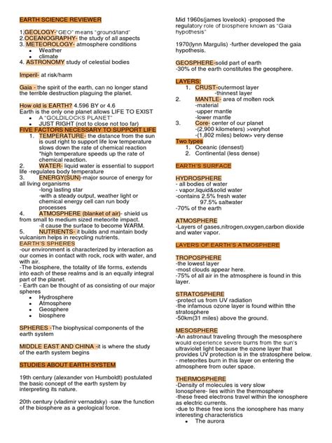 Image result for Earth Science Review Questions