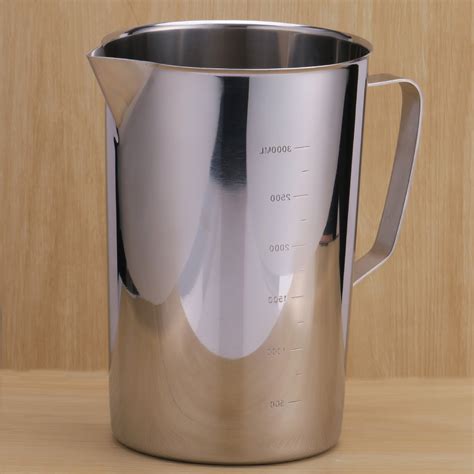 304不锈钢加厚食品级量杯带刻度厨房烘焙工具大容量3000ml-阿里巴巴