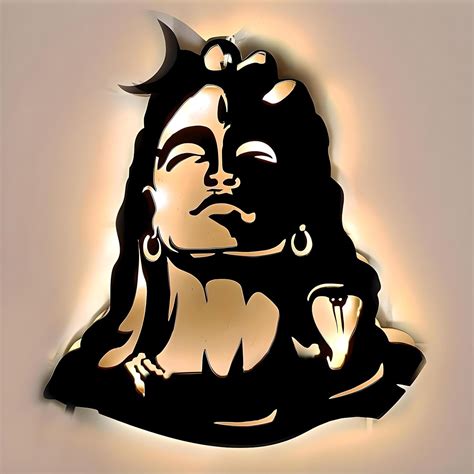 VAH-Kya Bat Hai !! Adiyogi Shiva Black Colour Wooden Meditation Lamp ...