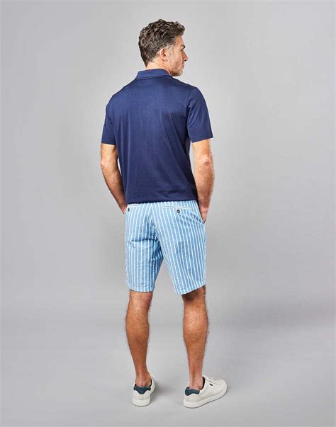 Seersucker Shorts - Blue/White | Joseph Turner