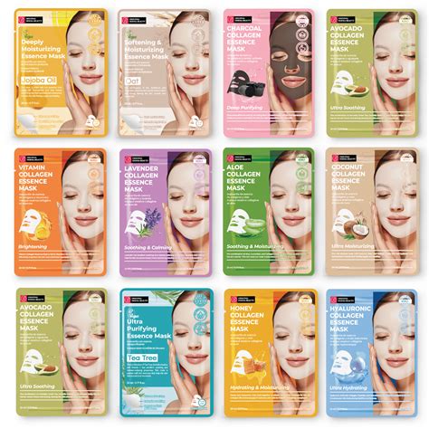 Original Derma Beauty 12 PK Collagen Essence Face Masks, Skincare for Men and Women - Walmart.com