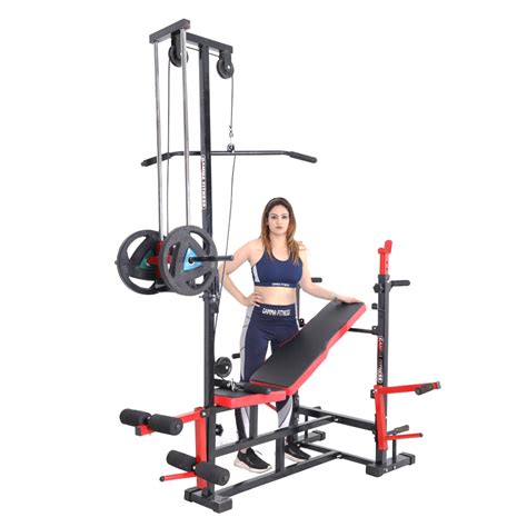 20 in 1 Multi Adjustable Bench Press With Lats Pull Down, Rowing & Bic ...