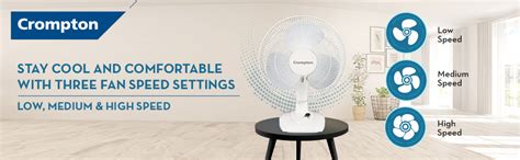 Buy Crompton High Flo Waveplus table fan- KD white Online at Low Prices ...