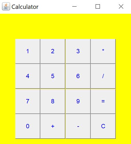 Simple Calculator GUI Java 的图像结果