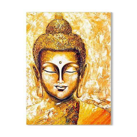 Oil Wall Painting of Gautam Buddha on Glass for Home, Living Room ...