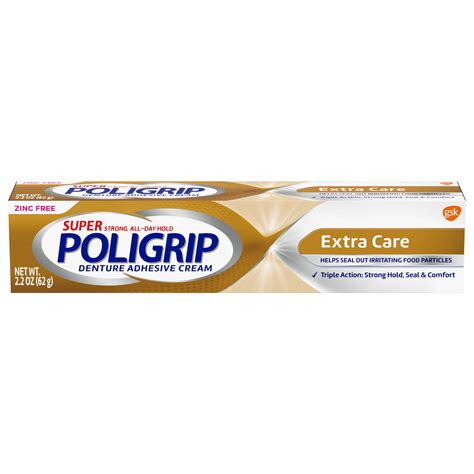 Super Poligrip Extra Care Zinc Free Denture And Partials Adhesive Cream