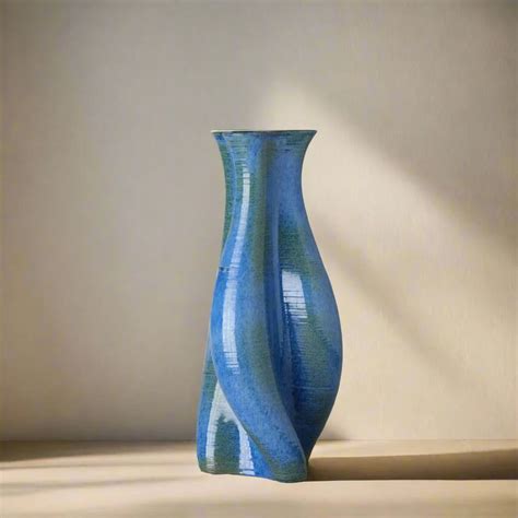 Leading Lady - Tall ceramic vase for living room, 3D printed floor vase ...