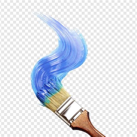 Blue paint brushstroke on transparent background | Premium PSD
