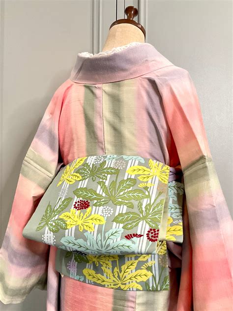 たんぽぽと散歩道＊リサイクル名古屋帯 A186 | kimono tento