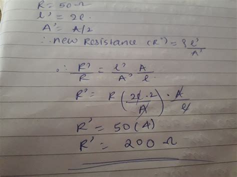 find new resistance of wire which is doubled on itself if original ...