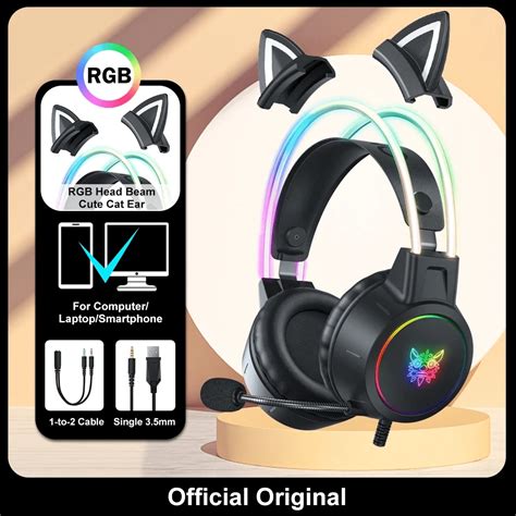 ONIKUMA Gaming Headset Gamer Com Luz RGB Flexível Cancelamento de Ruído ...