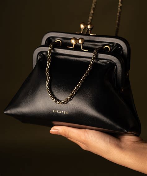 Francesca Black – Elegant Shoulder Clutch Bag by Theater – Theater.xyz