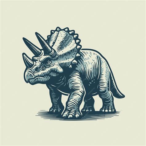 Triceratops linocut vector design | Premium AI-generated vector