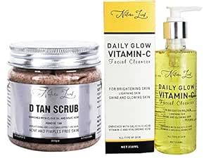 Buy Nature Leaf D-tan Skin Brightening Face Scrub and Vitamin C Skin ...