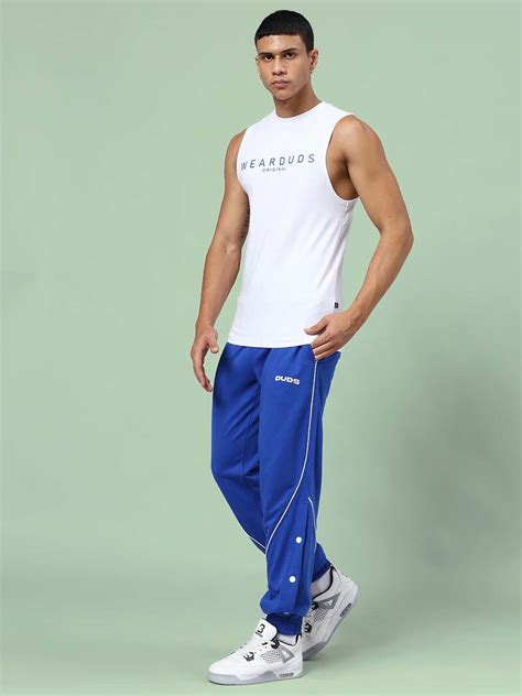 KICKSHAW RELAXED FIT CO-ORD SET WHITE-R BLUE | Buy Online at Wearduds India