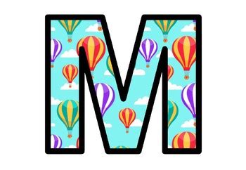 Hot Air Balloons, Fall, Summer Bulletin Board Letters, Alphabet Decor ...