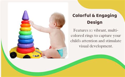 Cospex Rainbow Stacking Rings Toys for Kids, Colorful Rainbow Shape ...