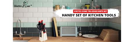 Buy Voetex Zone Wood Kitchen Knife Set with Wooden Block and Scissors ...