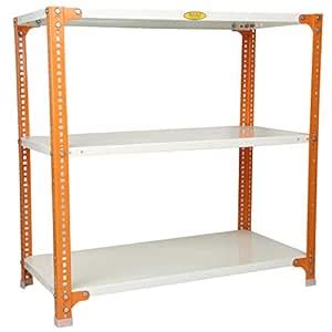 Mil-Nil Prime CRC Sheet 3 Shelf Multipurpose Slotted Angle Rack, 36 x ...