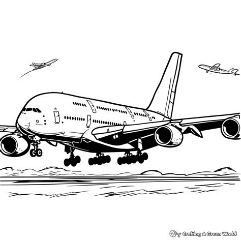 A380 Airplane Coloring Pages - Free & Printable!