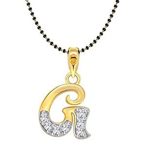 Vighnaharta Initial Letter "G" Gold and Rhodium Plated Brass ...