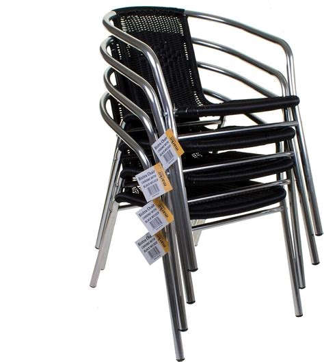 Aluminium Chrome Bistro Chair Outdoor Garden Patio Furniture Seating ...