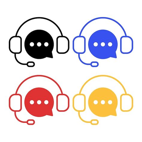 Support headset with messages | Premium Vector